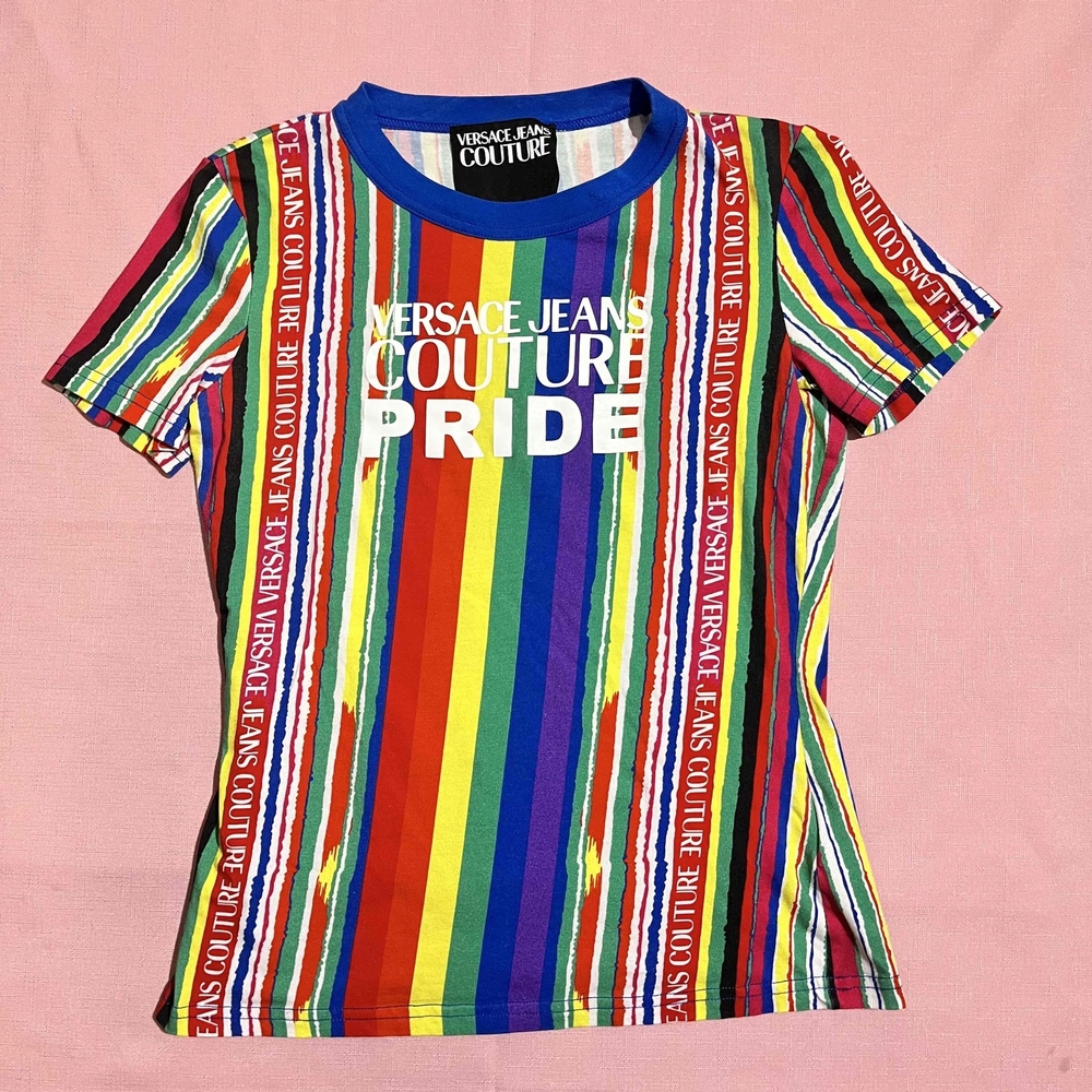 Versace Jeans Couture Pride Project Rainbow T Shirt Womens Size 6